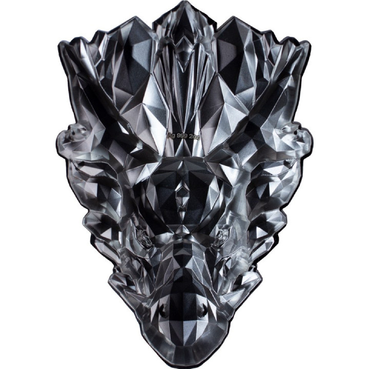 Lowpoly Lunar: Año del Dragón 2 oz Plata Proof Alto Relieve