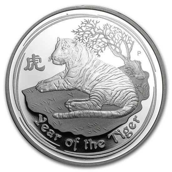 Lunar II: Rok Tygrysa 1 uncja Srebra 2010 PROOF