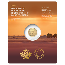 Canada: The Majestic Polar Bear 1/10 oncia d'oro 2024 (in cartoncino)