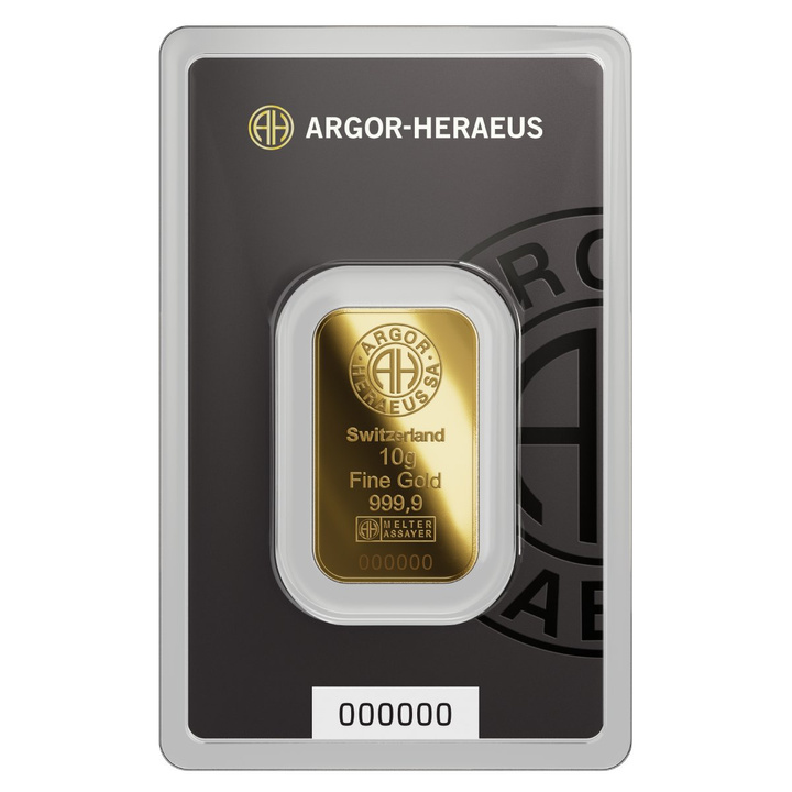 Lingot d’or Argor-Heraeus 10 g