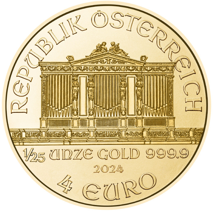 Filarmonica di Vienna 1/25 oncia d'oro 2024