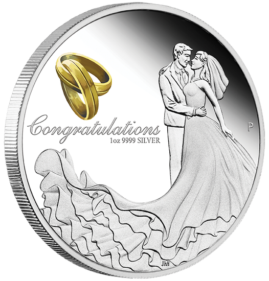 Wedding kolorowany 1 uncja Srebra 2021 Proof