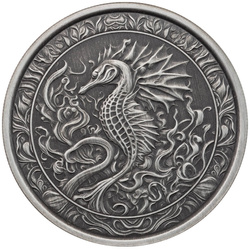 Samoa: Seahorse 1 uncja Srebra 2023 Antiqued Coin