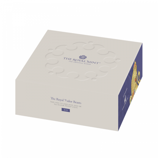 A Tudor-dinasztia királyi állatai: Anglia oroszlánja 5 uncia ezüst 2022 Proof