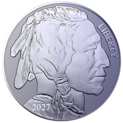Titanmedaille Amerikanischer Bison 1 Unze Titan 2027