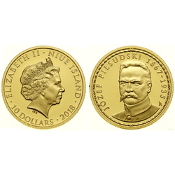 Niue: Fathers of Polish Independence - Józef Piłsudski 1/4 oz Gold 2018 Proof