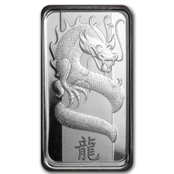 Lingotto d'argento da 10 grammi serie Lunar Anno del Drago