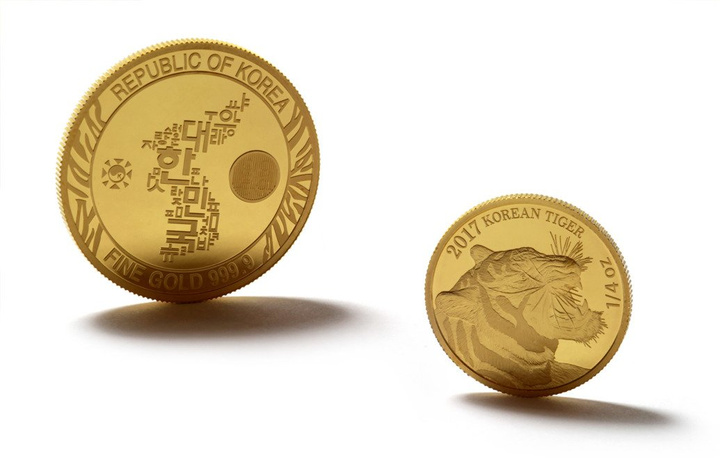Tigre coreano 1/4 oncia d'oro 2017