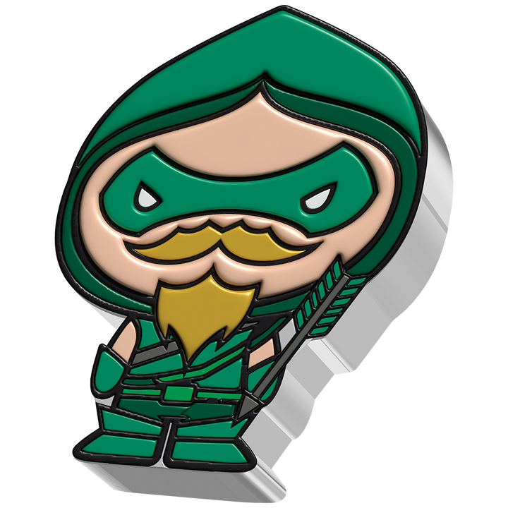 Niue: DC Comics - Green Arrow Chibi Coin kolorowany 1 uncja Srebra 2022 Proof