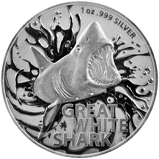 Najniebezpieczniejsze stworzenia Australii: The Great White Shark 1 uncja Srebra 2021