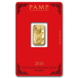 5 gram Gold Bar Lunar Jahr des Affen