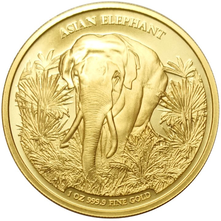 Cambodia: Asian Elephant 1 oz Gold 2023