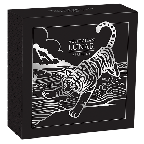 Lunar III: Año del Tigre 1000 gramos Plata 2022 Gold Privy Mark