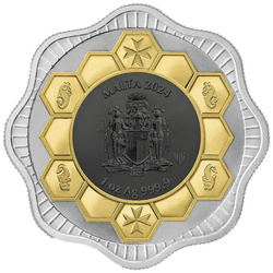 Malta: Maltese Bee pozłacana 1 uncja Srebra 2024