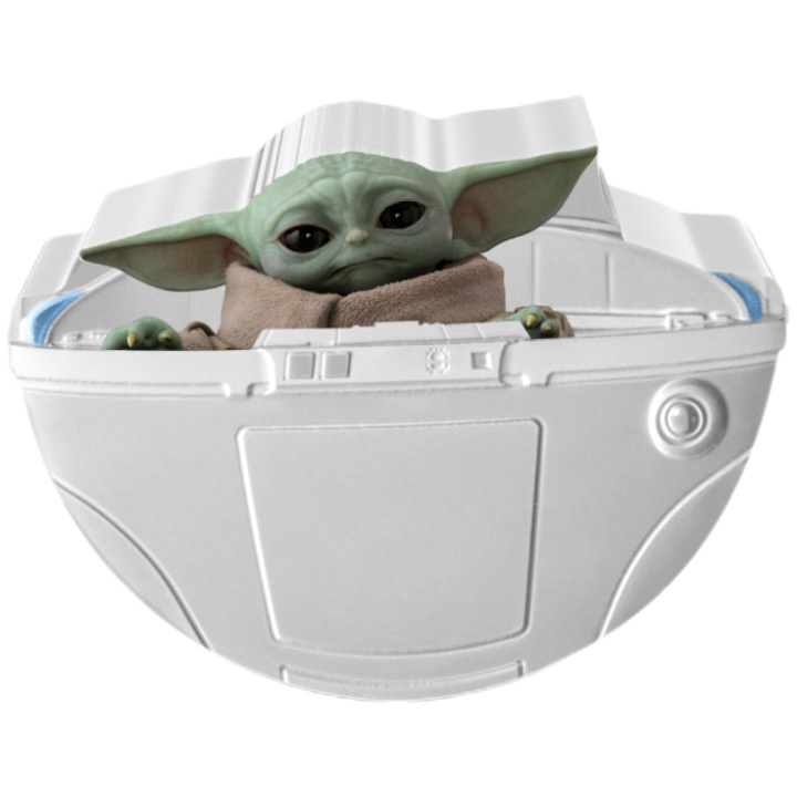 Niue: Star Wars The Mandalorian - Grogu Pod colorato 1 oncia d'argento 2023 Proof