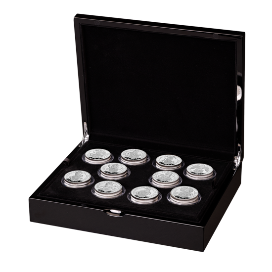The Queen’s Beasts 2021: Set of 10 coins 2 oz Silber Proof