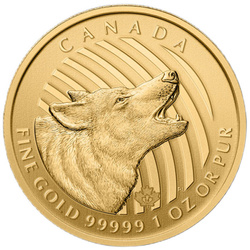 Moneda de oro Llamado de la naturaleza salvaje: Lobo aullador dorado 1 onza de oro 2014