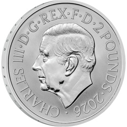 Les bêtes royales des Tudor : Le lion de la reine 2 x 1 uncja Srebra 2026 Épreuve/Matte