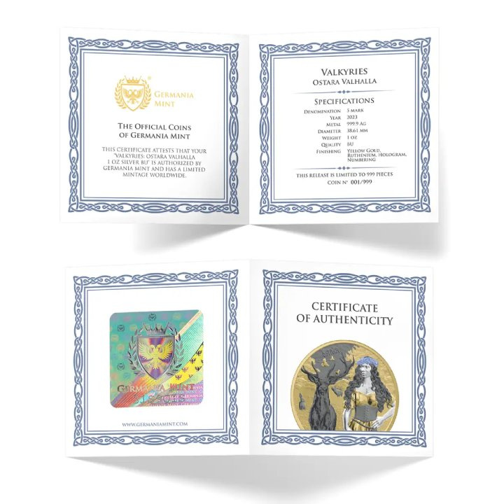 Valkyries: Ostara Valhalla 1 oz Silber 2023 Multimetal