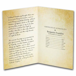 Founders of Liberty: Benjamin Franklin - Free Speech 1 oz Silver 2022 Antique Coin