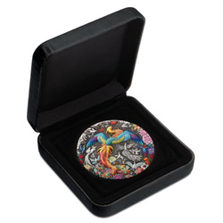 Tuvalu: Phoenix and Birds kolorowany 5 uncji Srebra 2023 Antiqued Coin