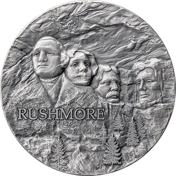 Ghana Rock-cut Monuments Rushmore 2 oz argint 2024 High Relief Antique Finish