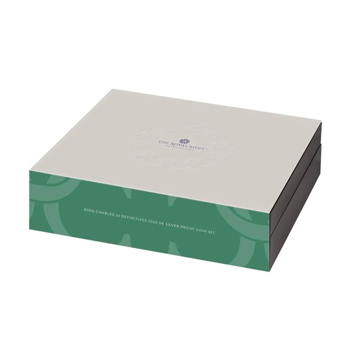 Set di 8 monete definitive Re Carlo III in argento 2023 Proof