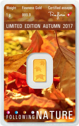 4 x 1 grammo Lingotto d'oro Following Nature Argor - Heraeus