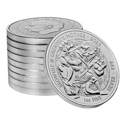 Mitos y Leyendas: Beowulf y la madre de Grendel 1 oz Plata 2025