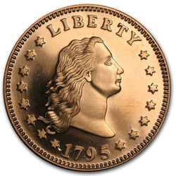 Flowing Hair Dólar 1 oz Cobre