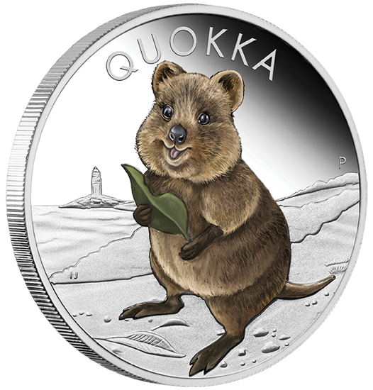 Quokka 1 uncja Srebra 2021 Kolorowany Proof