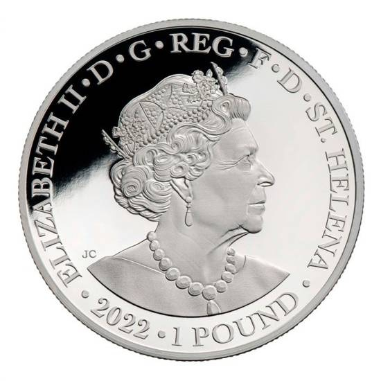 St Helena Una & Redcrosse 1 oncia d'argento 2022 Proof