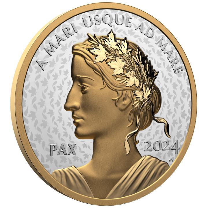 Canada: Peace Dollar pozłacany 1 uncja Srebra 2024 Proof Ultra High Relief Coin