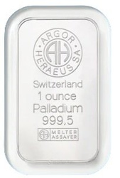 Argor Heraeus bar 1 oz Paladio