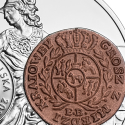 Storia della moneta polacca - Grosz in rame nazionale Stanisław August 20 zł Argento 2024 Proof