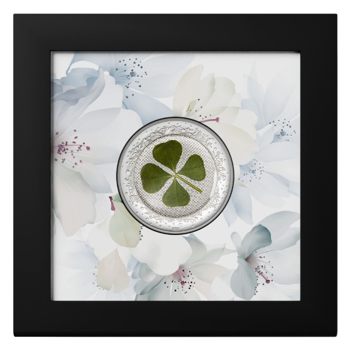 Palau: Four-leaf Clovers - Ounce of Luck coloured 1 oz Silver 2024 Proof