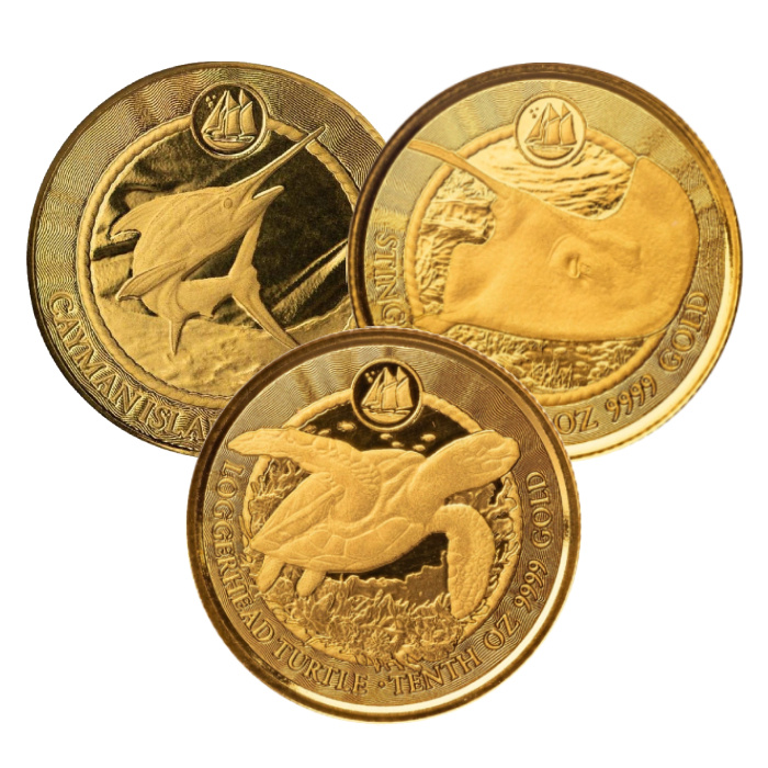 Scottsdale Mint: Cayman Islands 1/10 uncji złota 2025 Losowa Moneta