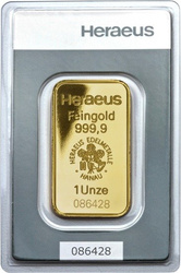 1 oz Gold Bar Heraeus