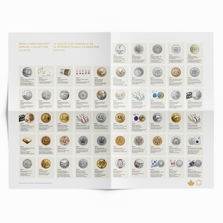 Set Canada: Album de colecție anuală cu ediție specială 7 monede 2022