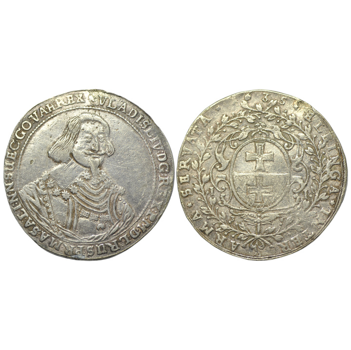 Ladislaus IV Vasa, Thaler Elbląg Silver 1636 (3+) ex. Potocki
