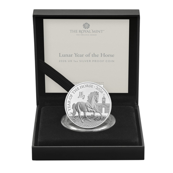 Royal Mint Lunar: Rok Konia 1 uncja Srebra 2026 Proof