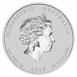 Lunar II: Año del Perro 1000 gramos Plata 2018