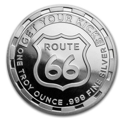 Route 66 1 oncia d'argento Round