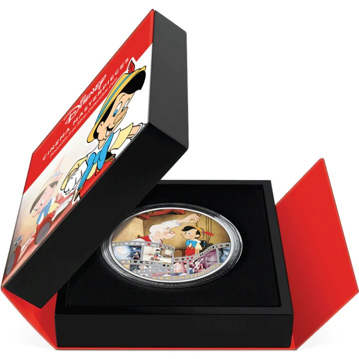 Niue: Disney Cinema Masterpieces - Pinocchio coloured 3 oz Silber 2022 Proof