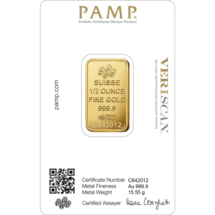 Златно кюлче PAMP Lady Fortuna Veriscan 1/2 унция злато