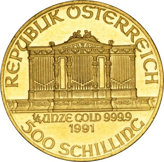 Wiedeński Filharmonik 1/4 uncji Złota 1991