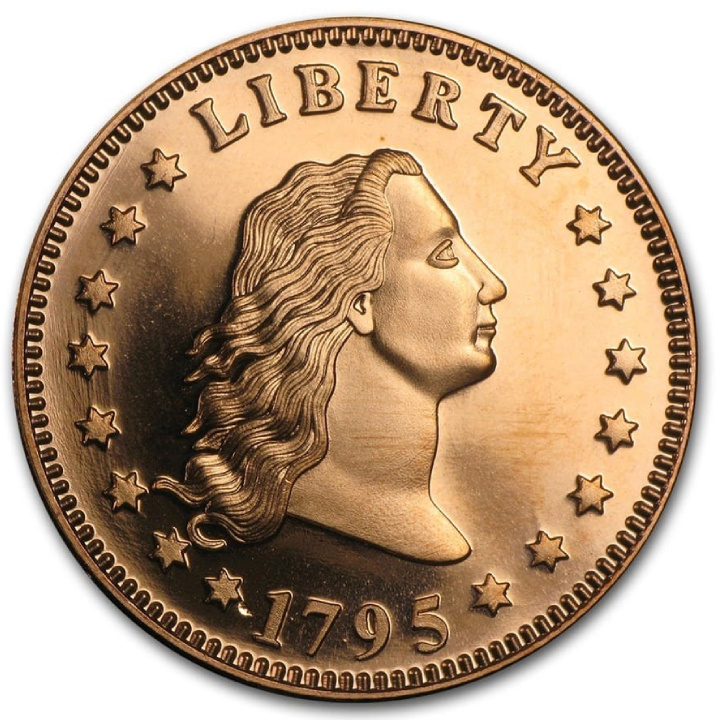 Flowing Hair Dólar 1 oz Cobre