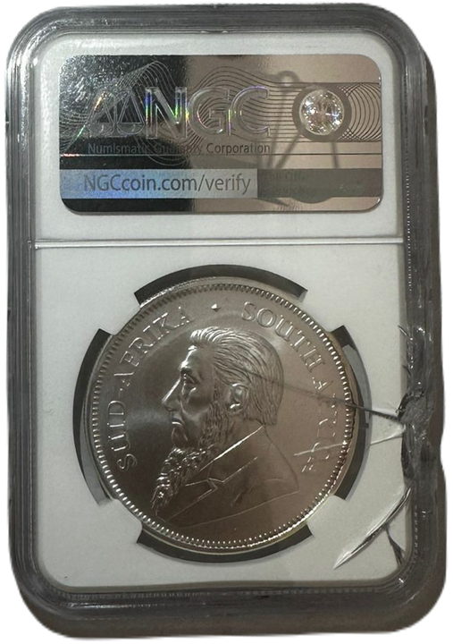 Krugerrand 1 oncia d'argento 2019 MS 69 NGC Prime emissioni USZKODZONY SLAB