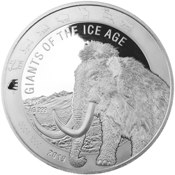Ghana: Gigantes de la Edad de Hielo - Mamut Peludo 1000 gramos Plata 2019