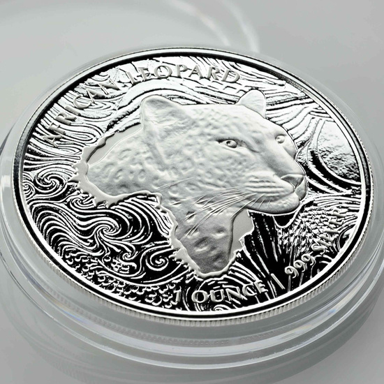 Ghana: Leopardo africano 1 oz Plata 2019